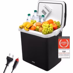 Glacière électrique 32L Boîte Glacière 12/220 V - Portable Voiture Camping - Glaciere Electrique Voiture Noir