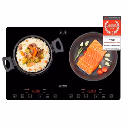 Plaque de cuisson à induction - TZS FIRST AUSTRIA - Double - 3400W - 10 niveaux - Sécurité enfants