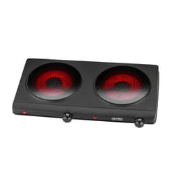 Table de cuisson posable 2 foyers - Double - 2500 W - 400°C - Plaque de cuisson Infrarouge Noir