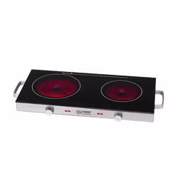 TZS First Austria Plaque de cuisson double en céramique - 2800W - Table de cuisson portable infrarouge Noir