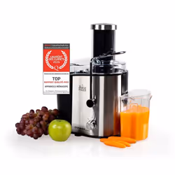 TZS First Austria Machine à Jus Extracteur Centrifugeuse Large Bouche en Acier Inox 75 mm 2 Niveaux de Broyage de Fruits Mous