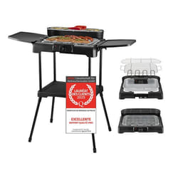 Barbecue électrique 2 en 1  Barbecue de table et barbecue sur pied  Régulateur de chaleur en continu  2200 W