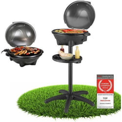 Barbecue electrique de table Noir - 2400W - Barbecue 2 en 1 Grill