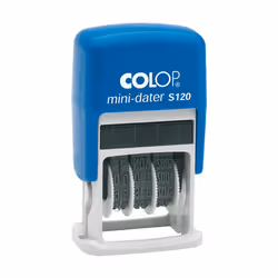 Colop Mini-Dater S 120, Traditionnel, Tampon date, Caoutchouc, 4 x 19 mm, Bleu, Plastique