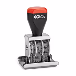 Colop 04060/L, Traditionnel, Tampon texte/date, Plastique, Noir, Rouge, Gris, Métal, Plastique