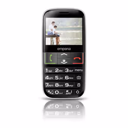 Emporia EUPHORIA, Barre, SIM unique, 5,84 cm (2.3"), 2 MP, 1000 mAh, Noir, Argent