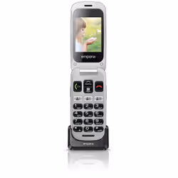 Emporia ONE, Clapet, SIM unique, 6,1 cm (2.4"), 2 MP, 900 mAh, Gris, Argent