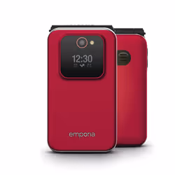 Emporia JOY, Clapet, 7,11 cm (2.8"), 2 MP, Bluetooth, 1300 mAh, Noir, Rouge