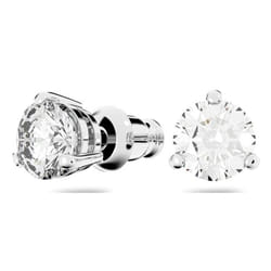Swarovski 1800046 Clous d'oreilles Métal Argent, Blanc