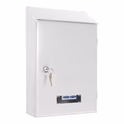 Rottner T02936, Boîte aux lettres encastrable, Acier, Blanc, Clé, 1 pièce(s), Devant