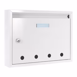 Rottner T04748, Boîte aux lettres encastrable, Acier, Blanc, Clé, 1 pièce(s), Devant