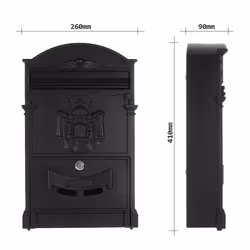 Rottner T05375 boîte aux lettres Noir Boîte aux lettres encastrable Acier
