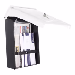 Rottner T06256 boîte aux lettres Noir, Blanc Boîte aux lettres encastrable Polyvinyl chloride (PVC)