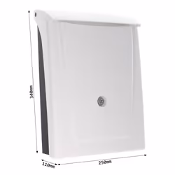 Rottner T06256 boîte aux lettres Noir, Blanc Boîte aux lettres encastrable Polyvinyl chloride (PVC)