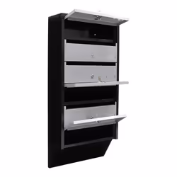 Rottner T06368 boîte aux lettres Noir, Gris clair Boîte aux lettres encastrable Acier
