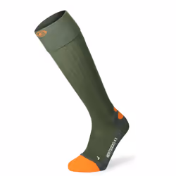 Lenz Heat Sock 4.1 Toe Cap Chaussettes chauffantes, vert-orange, taille 45 - 47 pour Hommes