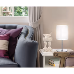 GLOBO Bailey lampe de table E14 40 W Chrome, Blanc