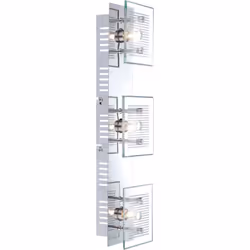 Description Applique en chrome et verre à rayures blanches. Mettez l’accent en termes de design et de goût. Les luminaires de ...