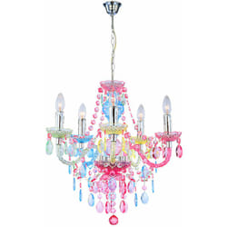 Globo - Plafond pendentif lustre salon salle à manger lustre cristal lumière suspendue colorée 63218-5