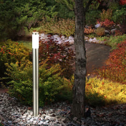 Lampadaire extérieur Lampadaire de jardin Lampe d'extérieur Éclairage de chemin, acier inoxydable, 1x E27 led 9W 810Lm blanc chaud, DxH 7,6 x 110 cm