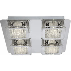 Globo - Plafonnier led 20W plafonnier éclairage cristaux acryliques clair 49204-4
