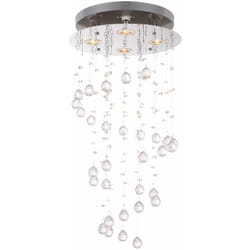 Globo - Plafonnier led éclairage de salon chrome lampe suspendue cristal pendule 68595-4