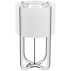 Globo - Lampe de table bois blanc lampe de chevet abat-jour textile lampe d'appoint lampe de table, mdf, led 1,27W 110Lm 6500K, DxH 15x25 cm