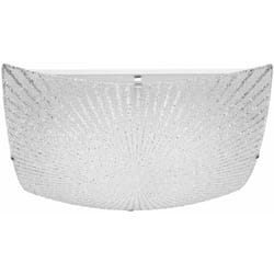 Globo - Plafonnier verre lampe décorative lampe de salle à manger plafonnier 1 flamme, verre chrome, 1x led 18 w 1350 lm, DxH 40x10 cm