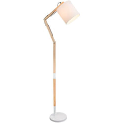 Lampadaire bois spot textile support lampe hauteur réglable éclairage salon Globo 21510S