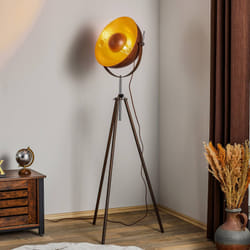 Lampadaire - XIRENA - 3 pieds - Rouille or - Hauteur 179 cm - E27