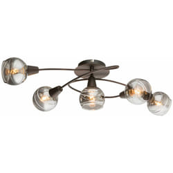 Globo - Plafonnier led projecteur boules de verre lampe bronze fumée éclairage chambre 54347-5