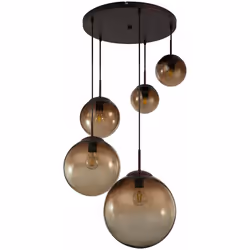 Description générale Cette suspension futuriste impressionne par la disposition fascinante de ses cinq éléments lumineux de d ...