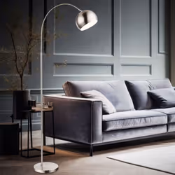 la description Que ce soit dans la salle à manger ou au bureau, ce lampadaire impressionne par son beau design en nickel mat. ...
