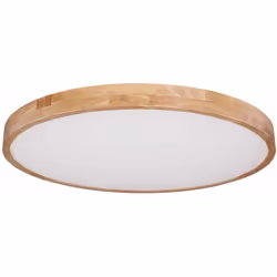 Description Ce plafonnier blanc (Ø 80cm) avec un cadre aspect bois est un accroche-regard pour vos quatre murs . La lampe per ...