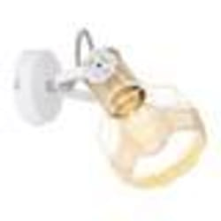 GLOBO - SPOT - METAL BLANC - BOIS NATURE - INTERRUPTEUR - 1 x E27 - 40 W - 230 V - BANA