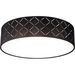 Globo - Spot de plafond rond décor noir poinçonnages or lampe de salon blanc 15363B