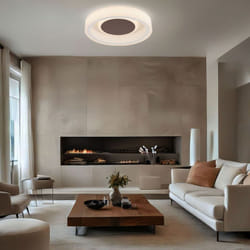 Globo - Plafonnier led spots de salon parquet satiné éclairage rond marron 48398-24