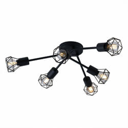 Globo - Plafonnier retro noir salon éclairage cage spot spot lampe 54802S-6