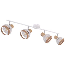 Plafonnier vintage spot spot bar réglable look bois salon éclairage lampe cage Globo 54021-4