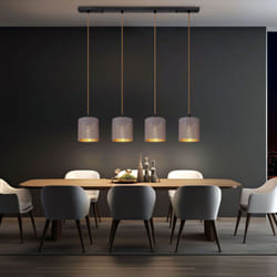 Globo - Lampe à suspendre Lampe de table à manger Lampe de salon Textile gris LxH 98x150 cm