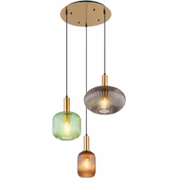 Caractéristiques principales : Découvrez la magnifique lampe suspendue de couleur laiton de la marque Globo . Cette lampe ten ...