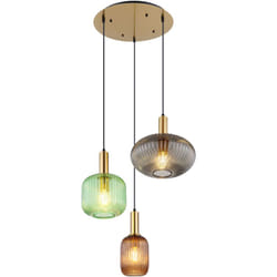 Suspension - Normy - laiton - verre - ø 55cm - E27 - - Globo