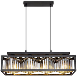 Globo - Suspension en cristal petite lampe suspendue salon lampe suspendue moderne table à manger noir, métal verre, 1x E27, LxH 17 x 120 cm