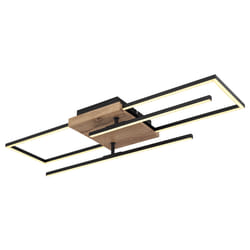 GLOBO Kendra éclairage de plafond Noir, Bois LED D