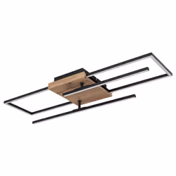 GLOBO Kendra éclairage de plafond Noir, Bois LED D
