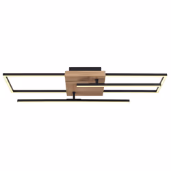 GLOBO Kendra éclairage de plafond Noir, Bois LED D