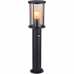 Description La lampe d'extérieur est dotée d'un boîtier en acier inoxydable noir mat et d'un abat-jour en verre fumé. Les tig ...