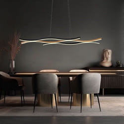 Globo - Suspension lampe suspendue plafonnier led aspect bois réglable en hauteur l 108 cm