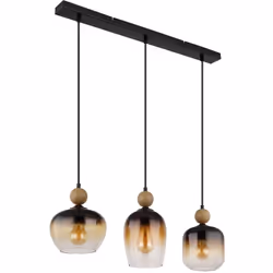• Verre DM : chacun 1 x 15 cm • 16 cm • 18 cm • sans 3x E27 40W 230V • Matériau de la lampe : noir mat • Matériau de l'abat-j ...