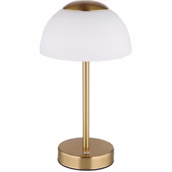 DescriptionCette lampe de table en laiton revêtu mat avec un verre opale est un accroche-regard élégant pour chaque intérieur ...